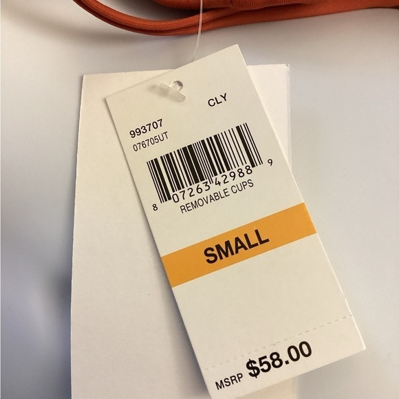 NWT BECCA Bandeau Bikini Top Orange Size Small - Picture 3 of 6